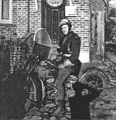 George Jorgenson on a motorcycle